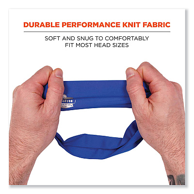 ergodyne Chill-Its 6634 Performance Knit Cooling Headband, Polyester/Spandex, One Size Fits Most, Blue (EGO12701)