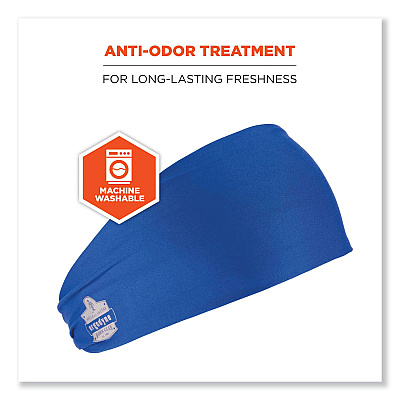 ergodyne Chill-Its 6634 Performance Knit Cooling Headband, Polyester/Spandex, One Size Fits Most, Blue (EGO12701)
