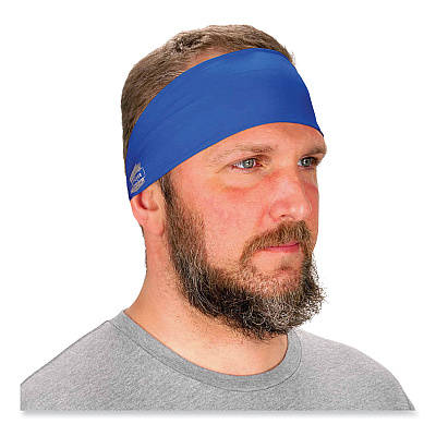 ergodyne Chill-Its 6634 Performance Knit Cooling Headband, Polyester/Spandex, One Size Fits Most, Blue (EGO12701)