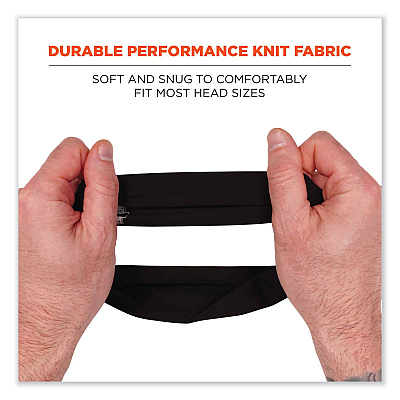 ergodyne Chill-Its 6634 Performance Knit Cooling Headband, Polyester/Spandex, One Size Fits Most, Black (EGO12702)