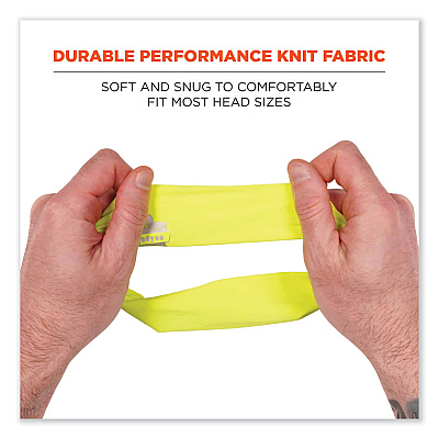 ergodyne Chill-Its 6634 Performance Knit Cooling Headband, Polyester/Spandex, One Size Fits Most, Lime (EGO12703)