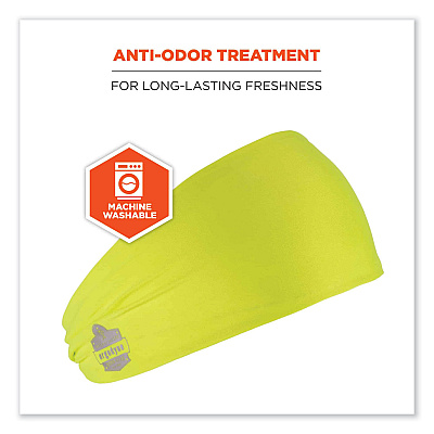 ergodyne Chill-Its 6634 Performance Knit Cooling Headband, Polyester/Spandex, One Size Fits Most, Lime (EGO12703)