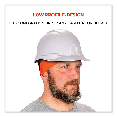 ergodyne Chill-Its 6634 Performance Knit Cooling Headband, Polyester/Spandex, One Size Fits Most, Orange (EGO12704)