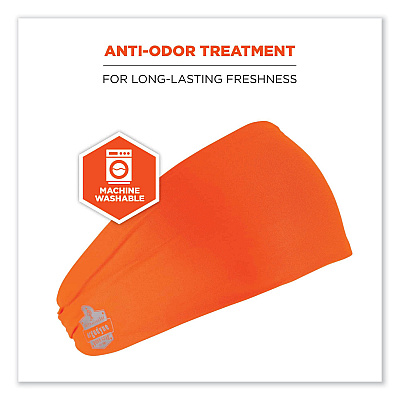 ergodyne Chill-Its 6634 Performance Knit Cooling Headband, Polyester/Spandex, One Size Fits Most, Orange (EGO12704)