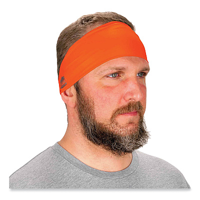 ergodyne Chill-Its 6634 Performance Knit Cooling Headband, Polyester/Spandex, One Size Fits Most, Orange (EGO12704)
