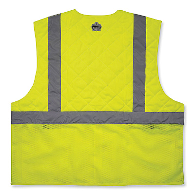 ergodyne Chill-Its 6668 Class 2 Hi-Vis Safety Cooling Vest, Polymer, Small, Lime (EGO12712)