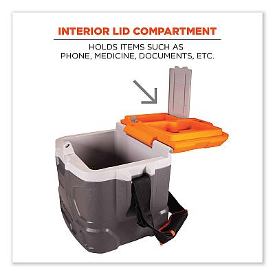 ergodyne Chill-Its 5170 17-Quart Industrial Hard Sided Cooler, Orange/Gray (EGO13170)