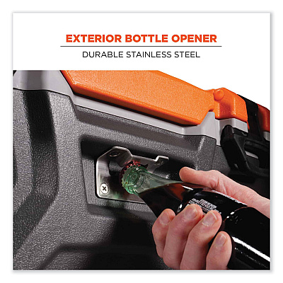ergodyne Chill-Its 5171 48-Quart Industrial Hard Sided Cooler, Orange/Gray (EGO13171)