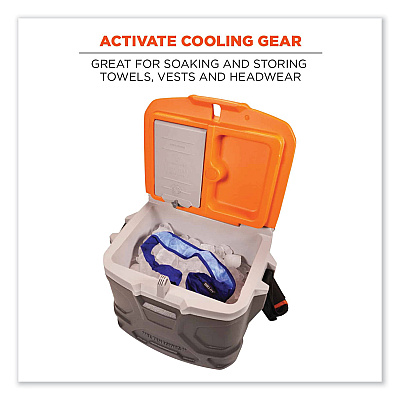ergodyne Chill-Its 5170 17-Quart Industrial Hard Sided Cooler, Orange/Gray, 30/Pallet (EGO13172)
