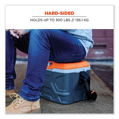 ergodyne Chill-Its 5170 17-Quart Industrial Hard Sided Cooler, Orange/Gray, 30/Pallet (EGO13172)