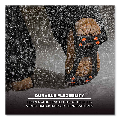 ergodyne Trex 6300 One Piece Slip-on Ice Cleats, X-Large, Black, Pair (EGO16755)