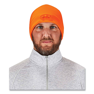 ergodyne N-Ferno 6804 Skull Cap Winter Hat with LED Lights, One Size Fits Most, Orange (EGO16804)