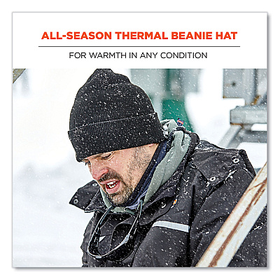 ergodyne N-Ferno 6806 Cuffed Rib Knit Winter Hat, One Size Fits Most, Lime (EGO16806)