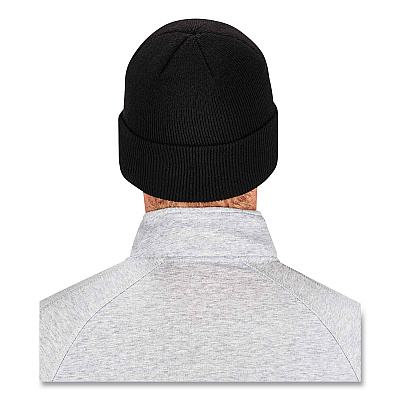 ergodyne N-Ferno 6806 Cuffed Rib Knit Winter Hat, One Size Fits Most, Black (EGO16808)