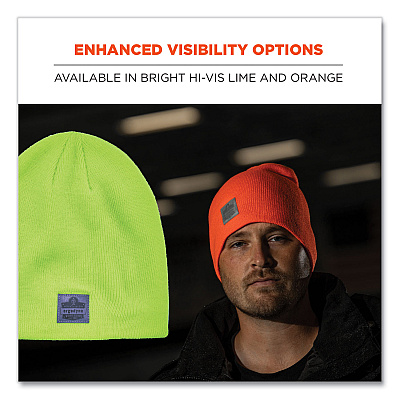 ergodyne N-Ferno 6812 Rib Knit Beanie, One Size Fits Most, Orange (EGO16814)