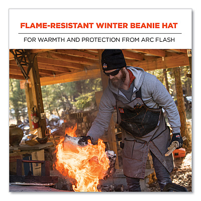 ergodyne N-Ferno 6820 FR Cotton Fleece Knit Hat, One Size Fits Most, Black (EGO16820)