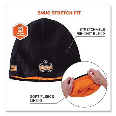 ergodyne N-Ferno 6820 FR Cotton Fleece Knit Hat, One Size Fits Most, Black (EGO16820)