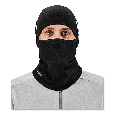 ergodyne N-Ferno 6826 2-Piece Fleece Balaclava Face Mask, One Size Fits Most, Black (EGO16826)