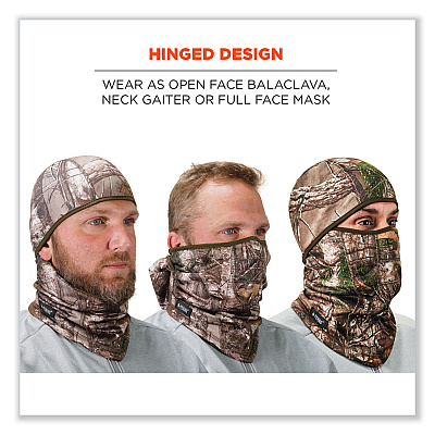 ergodyne N-Ferno 6823 Hinged Balaclava Face Mask, Fleece, One Size Fits Most, Realtree Edge (EGO16833)