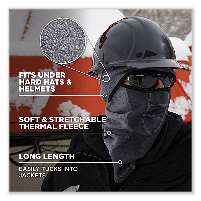 ergodyne N-Ferno 6823 Hinged Balaclava Face Mask, Fleece, One Size Fits Most, Lime (EGO16834)