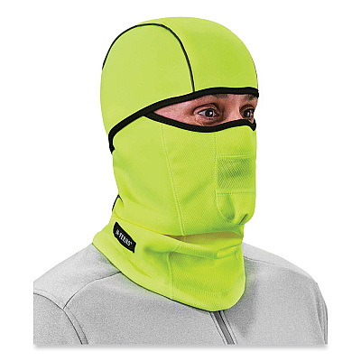 ergodyne N-Ferno 6823 Hinged Balaclava Face Mask, Fleece, One Size Fits Most, Lime (EGO16834)