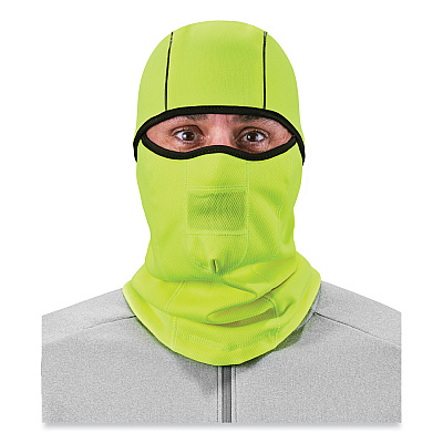ergodyne N-Ferno 6823 Hinged Balaclava Face Mask, Fleece, One Size Fits Most, Lime (EGO16834)