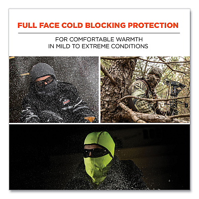 ergodyne N-Ferno 6823 Hinged Balaclava Face Mask, Fleece, One Size Fits Most, Gray (EGO16835)