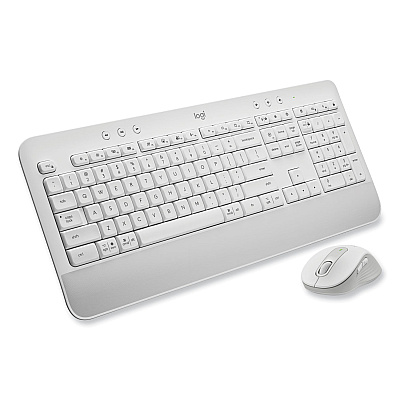 Logitech Signature MK650 Wireless Keyboard and Mouse Combo for Business, 2.4 GHz Frequency/32 ft Wireless Range, Off White (LOG920011018)