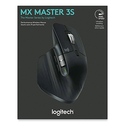 Logitech MX Master 3S Performance Wireless Mouse, 2.4 GHz Frequency/32 ft Wireless Range, Right Hand Use, Black (LOG910006556)