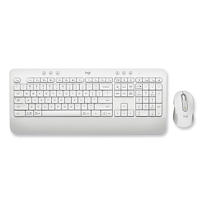 Logitech Signature MK650 Wireless Keyboard and Mouse Combo for Business, 2.4 GHz Frequency/32 ft Wireless Range, Off White (LOG920011018)