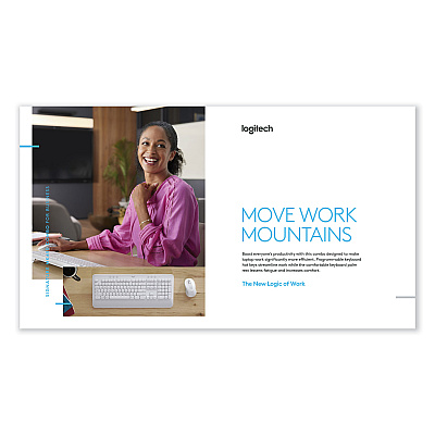 Logitech Signature MK650 Wireless Keyboard and Mouse Combo for Business, 2.4 GHz Frequency/32 ft Wireless Range, Off White (LOG920011018)