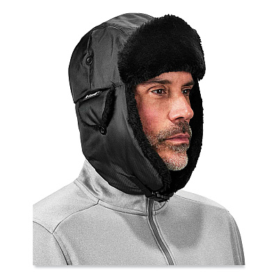 ergodyne N-Ferno 6802 Classic Trapper Hat, Small/Medium, Black (EGO16843)