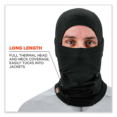 ergodyne N-Ferno 6844 Dual-Layer Balaclava Face Mask, Nylon/Spandex, One Size Fits Most, Black (EGO16844)
