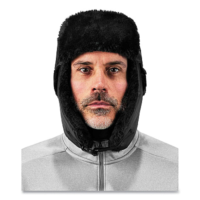ergodyne N-Ferno 6802 Classic Trapper Hat, Large/X-Large, Black (EGO16845)