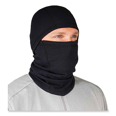 ergodyne N-Ferno 6847 FR Dual Compliant Balaclava Face Mask, Polartec FR Power Grid Fleece, One Size Fits Most, Black (EGO16847)