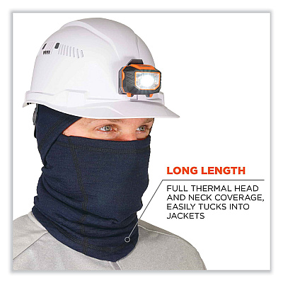 ergodyne N-Ferno 6847 FR Dual Compliant Balaclava Face Mask, Polartec FR Power Grid Fleece, One Size Fits Most, Navy (EGO16848)
