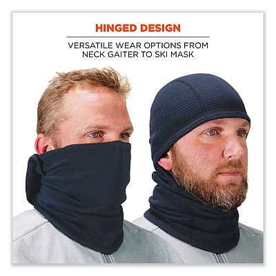 ergodyne N-Ferno 6847 FR Dual Compliant Balaclava Face Mask, Polartec FR Power Grid Fleece, One Size Fits Most, Navy (EGO16848)