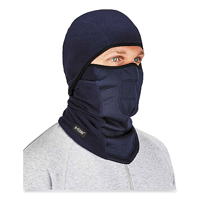 ergodyne N-Ferno 6823 Hinged Balaclava Face Mask, Fleece, One Size Fits Most, Navy (EGO16851)