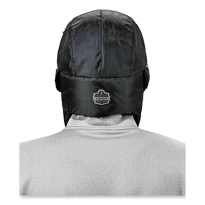 ergodyne N-Ferno 6802Z Zippered Trapper Hat, Small/Medium, Black (EGO16857)