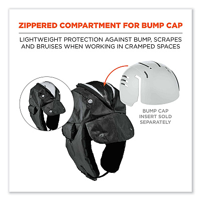 ergodyne N-Ferno 6802Z Zippered Trapper Hat, Large/X-Large, Black (EGO16859)