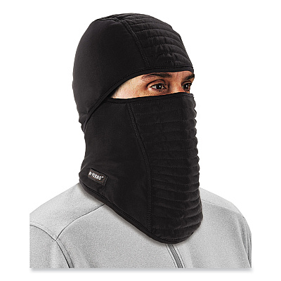 ergodyne N-Ferno 6955 Insulated 3-Layer Balaclava Face Mask, Polartec FR Power Grid Fleece/Polyester/Spandex, One Size, Black (EGO16955)