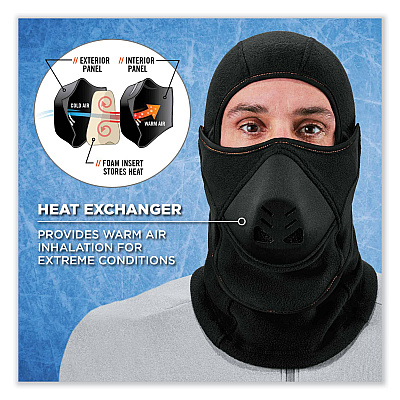ergodyne N-Ferno 6970 Extreme Hot Rox Balaclava Face Mask, Polyester/Spandex, One Size Fits Most, Black (EGO16971)