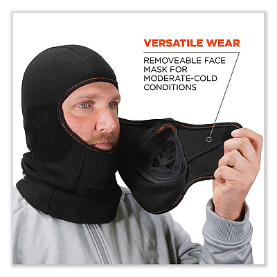 ergodyne N-Ferno 6970 Extreme Hot Rox Balaclava Face Mask, Polyester/Spandex, One Size Fits Most, Black (EGO16971)