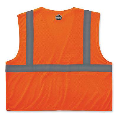 ergodyne GloWear 8210HL Class 2 Economy Mesh Hook and Loop Vest, Polyester, Large/X-Large, Orange (EGO21015)