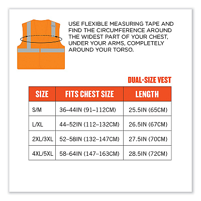 ergodyne GloWear 8210HL Class 2 Economy Mesh Hook and Loop Vest, Polyester, 2X-Large/3X-Large, Orange (EGO21017)