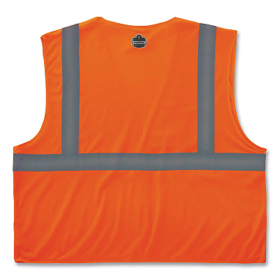 ergodyne GloWear 8210HL Class 2 Economy Mesh Hook and Loop Vest, Polyester, 4X-Large/5X-Large, Orange (EGO21019)