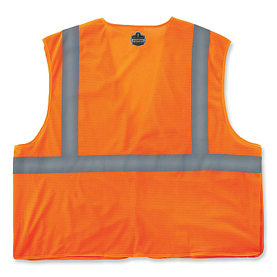 ergodyne GloWear 8215BA Class 2 Economy Breakaway Mesh Vest, Polyester, X-Small, Orange (EGO21061)
