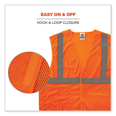 ergodyne GloWear 8215BA Class 2 Economy Breakaway Mesh Vest, Polyester, X-Small, Orange (EGO21061)