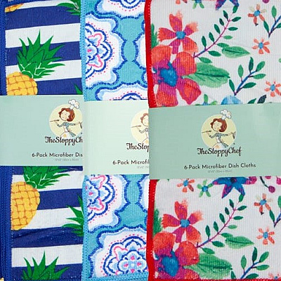 Sc Microfiber Printed Dishcloth 12x12 Assort, Case Of 288 (DC-6PK-MICRO-CS)
