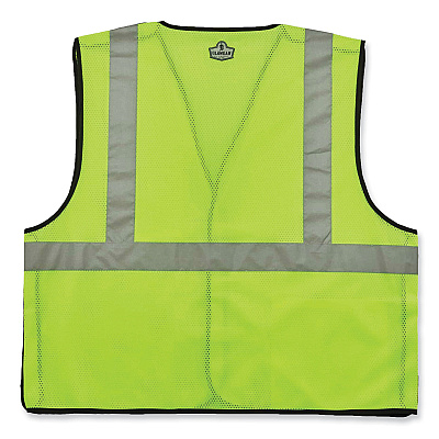 ergodyne GloWear 8216BA Class 2 Breakaway Mesh ID Holder Vest, Polyester, Small/Medium, Lime (EGO21093)